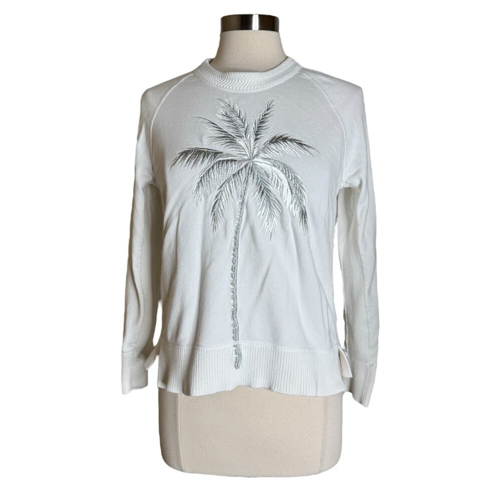 Bogner‎ Embroidered Palm Tree White Pullover Sweatshirt Women's US XS - Picture 10 of 10